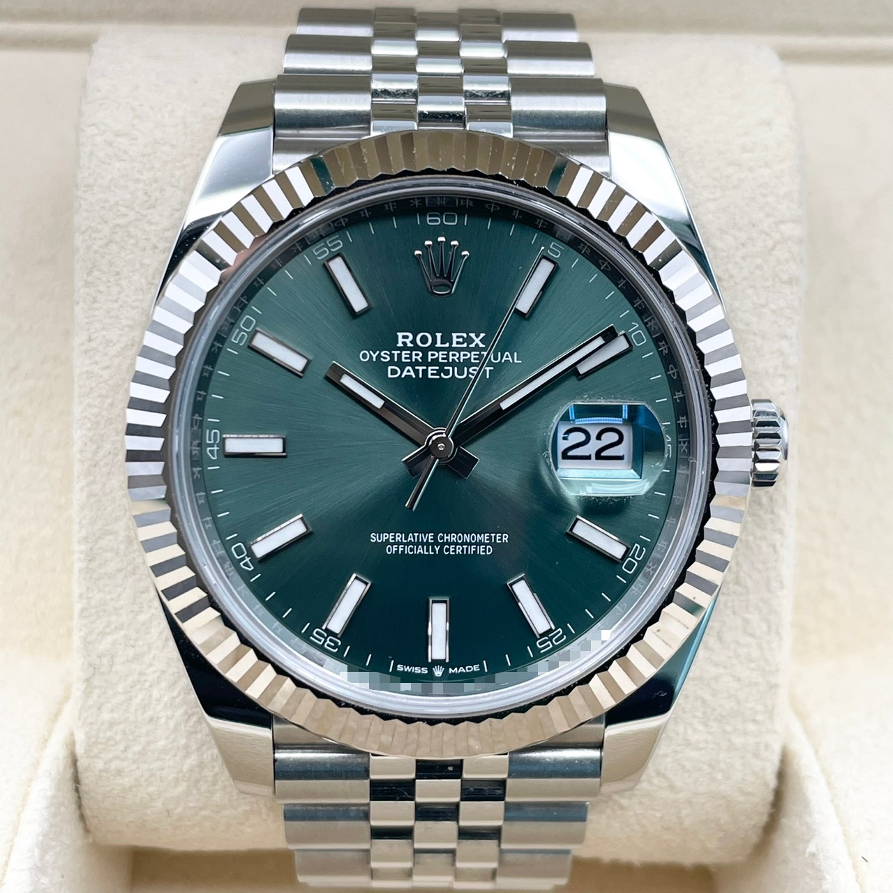 ロレックス デイトジャスト 126334 ミントグリーン ジュビリーブレス 41mm