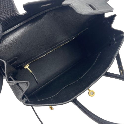 エルメス バーキン タッチ 25 ノワール トゴ/リザード ゴールド金具 B刻印