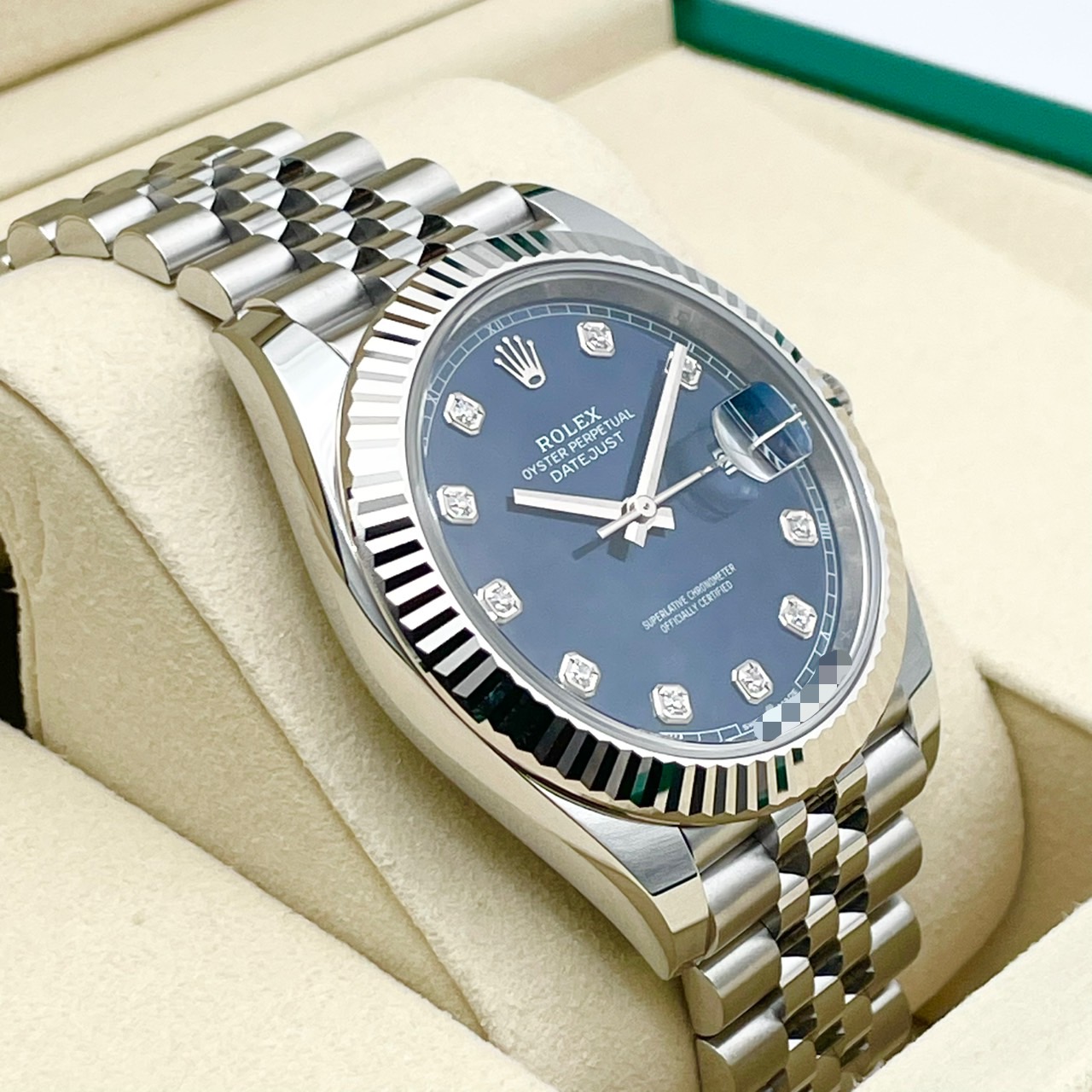 【新箱付属！！】ロレックス デイトジャスト 126334 ブルー10Pダイヤ ジュビリーブレスレット 41mm