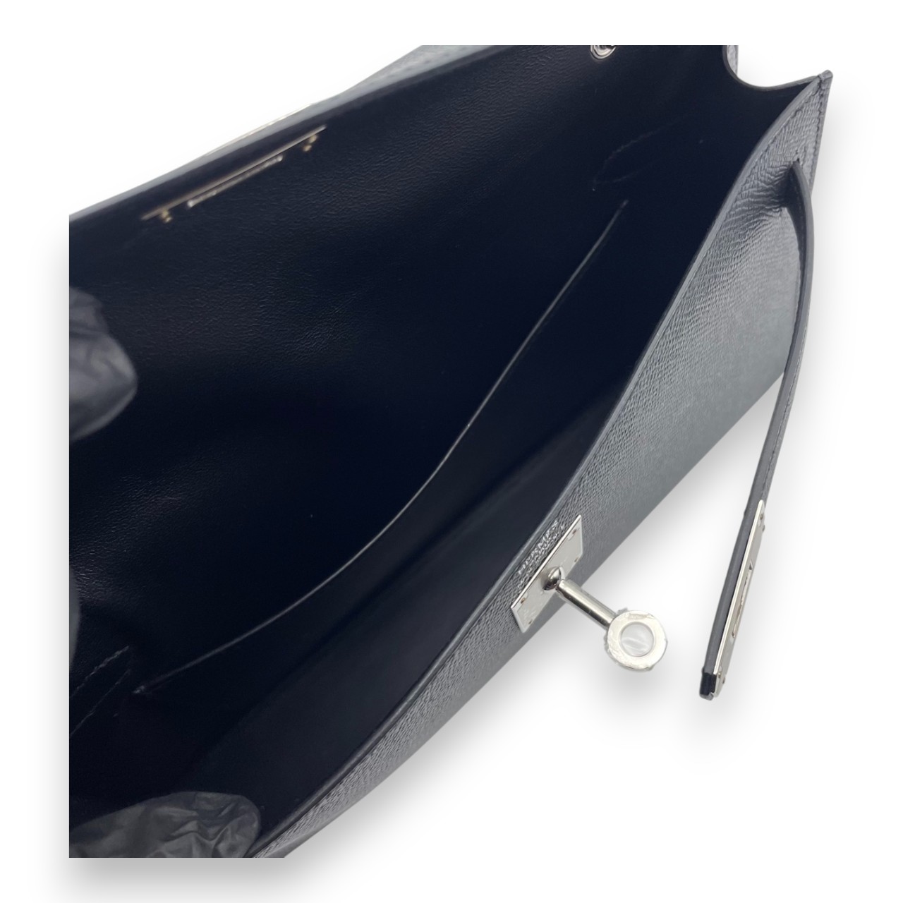 エルメス ケリーエラン 28 ノワール エプソン シルバー金具 K刻印