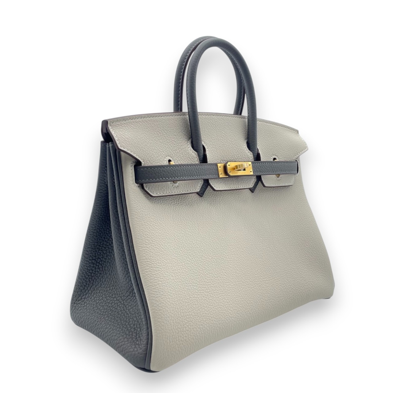 エルメス バーキン 25 ヴェルソ クレ/グリメイヤー トゴ マットゴールド金具 W刻印
