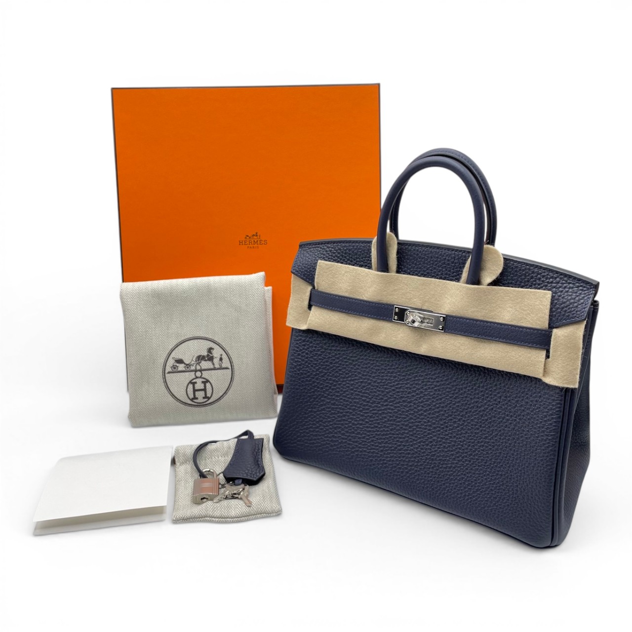 新品 HERMES エルメス バーキン25 ブルーニュイ シルバー金具 エルメス バーキン25 ブルーニュイ/シルバー金具 トゴ Z刻印 HERMES