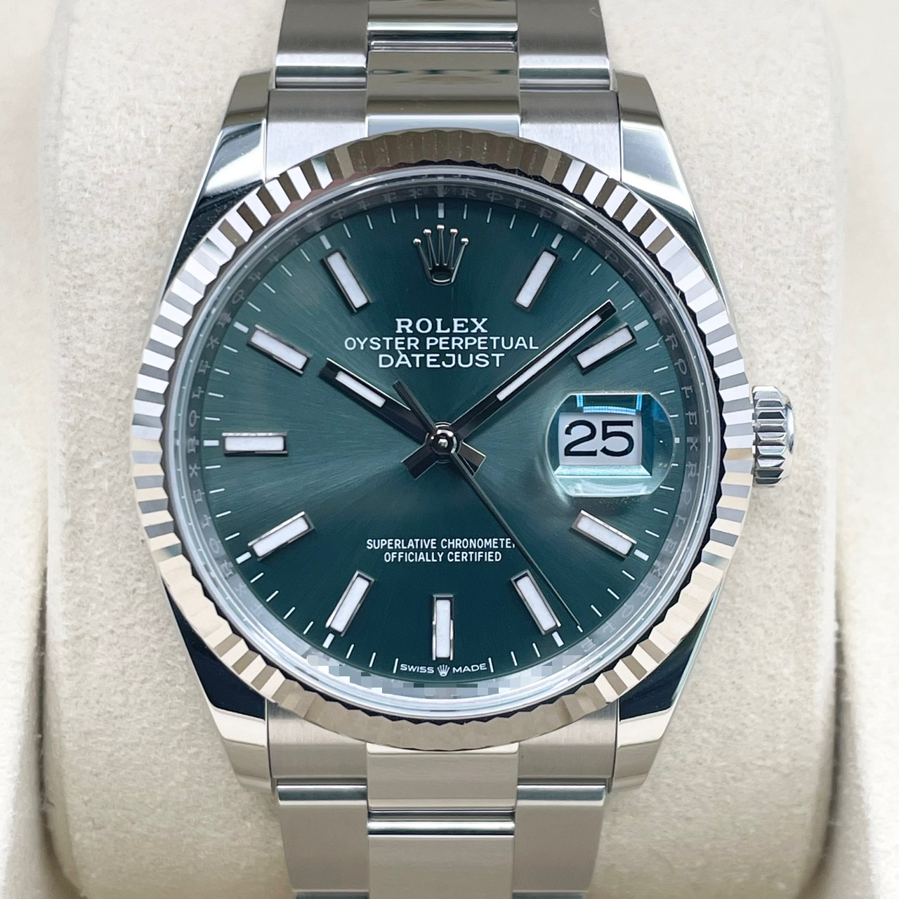 ロレックス デイトジャスト 126234 ミントグリーン オイスターブレス 36mm