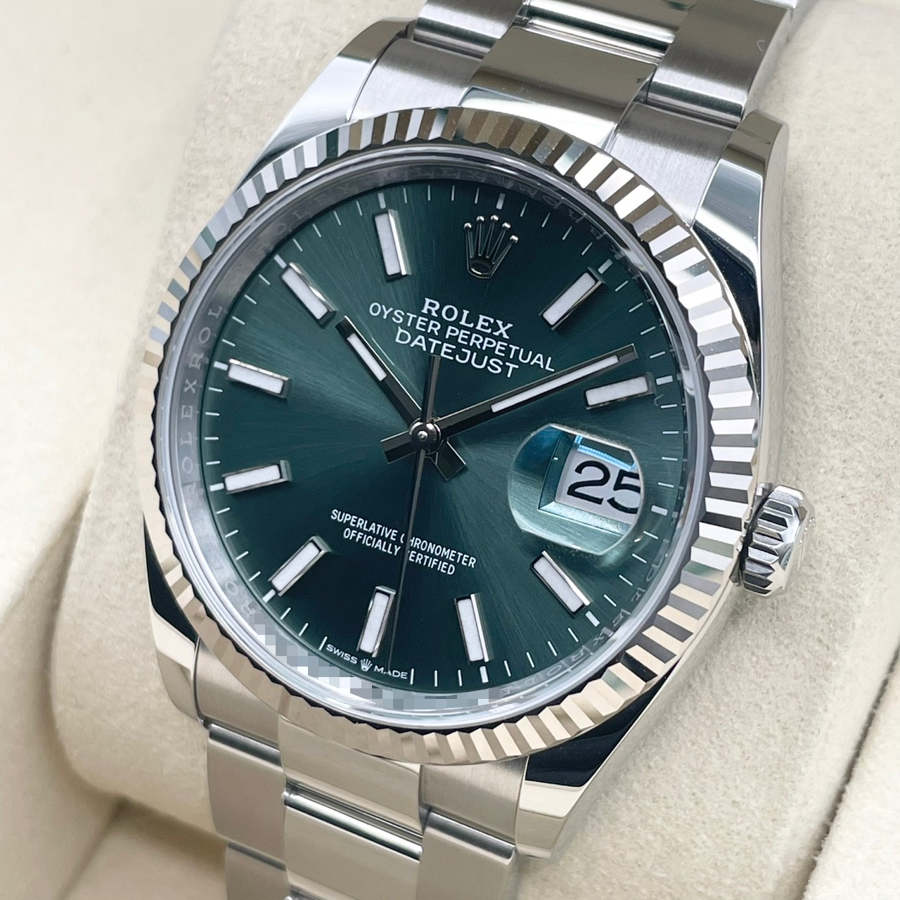 ロレックス デイトジャスト 126234 ミントグリーン オイスターブレス 36mm