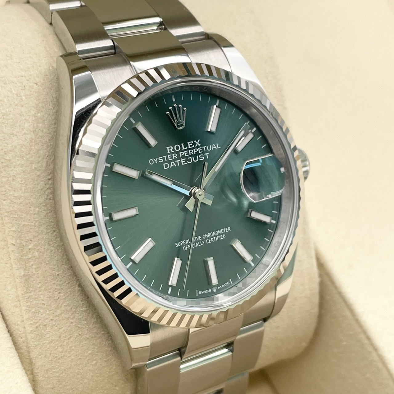ロレックス デイトジャスト 126234 ミントグリーン オイスターブレス 36mm
