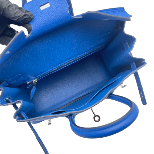 エルメス バーキン 25 ブルー トゴ シルバー金具 C刻印