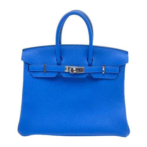 エルメス バーキン 25 ブルー トゴ シルバー金具 C刻印