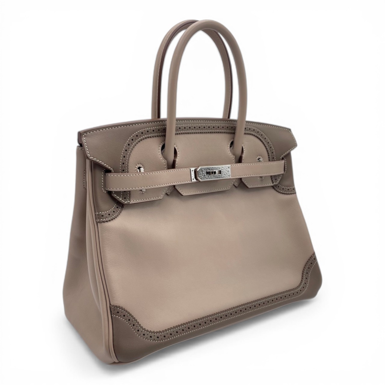 エルメス バーキン ギリーズ 30 アルジル/エトゥープ スイフト シルバー金具 □P刻印