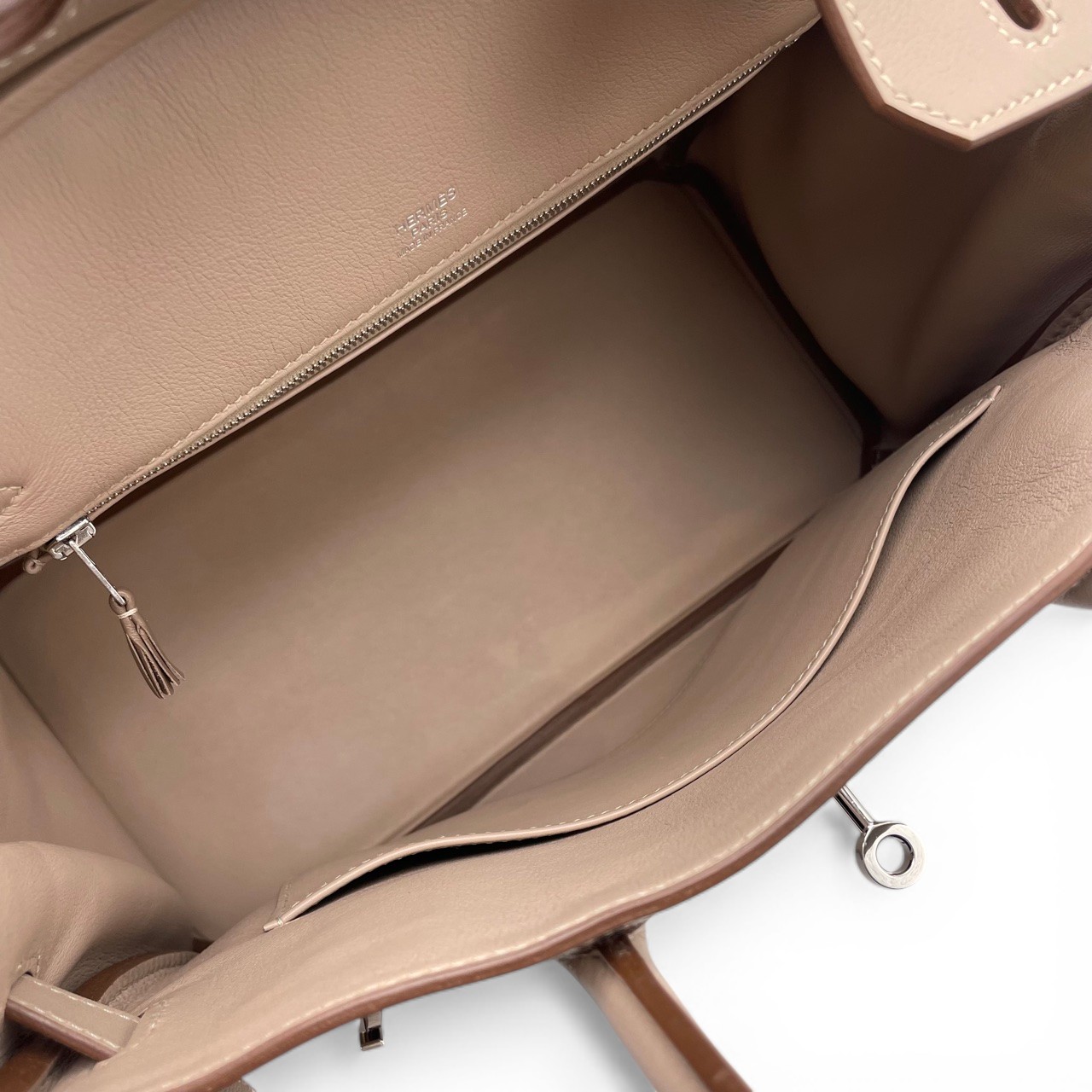 エルメス バーキン ギリーズ 30 アルジル/エトゥープ スイフト シルバー金具 □P刻印