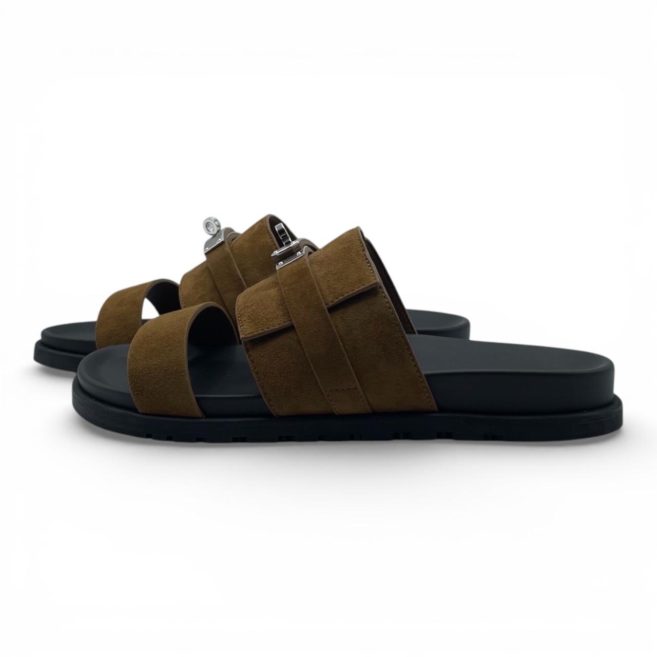 エルメス ジャクソン サンダル 42 ブラウン・フュメ シェーブル/ヴェロア 26cm