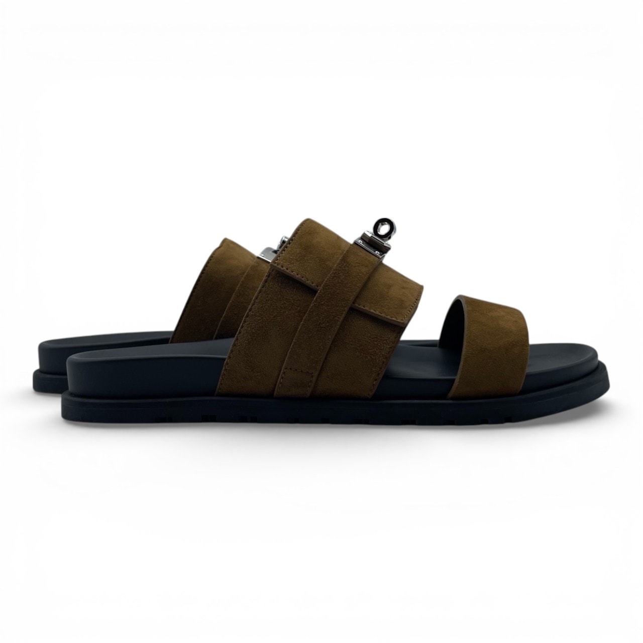 エルメス ジャクソン サンダル 42 ブラウン・フュメ シェーブル/ヴェロア 26cm