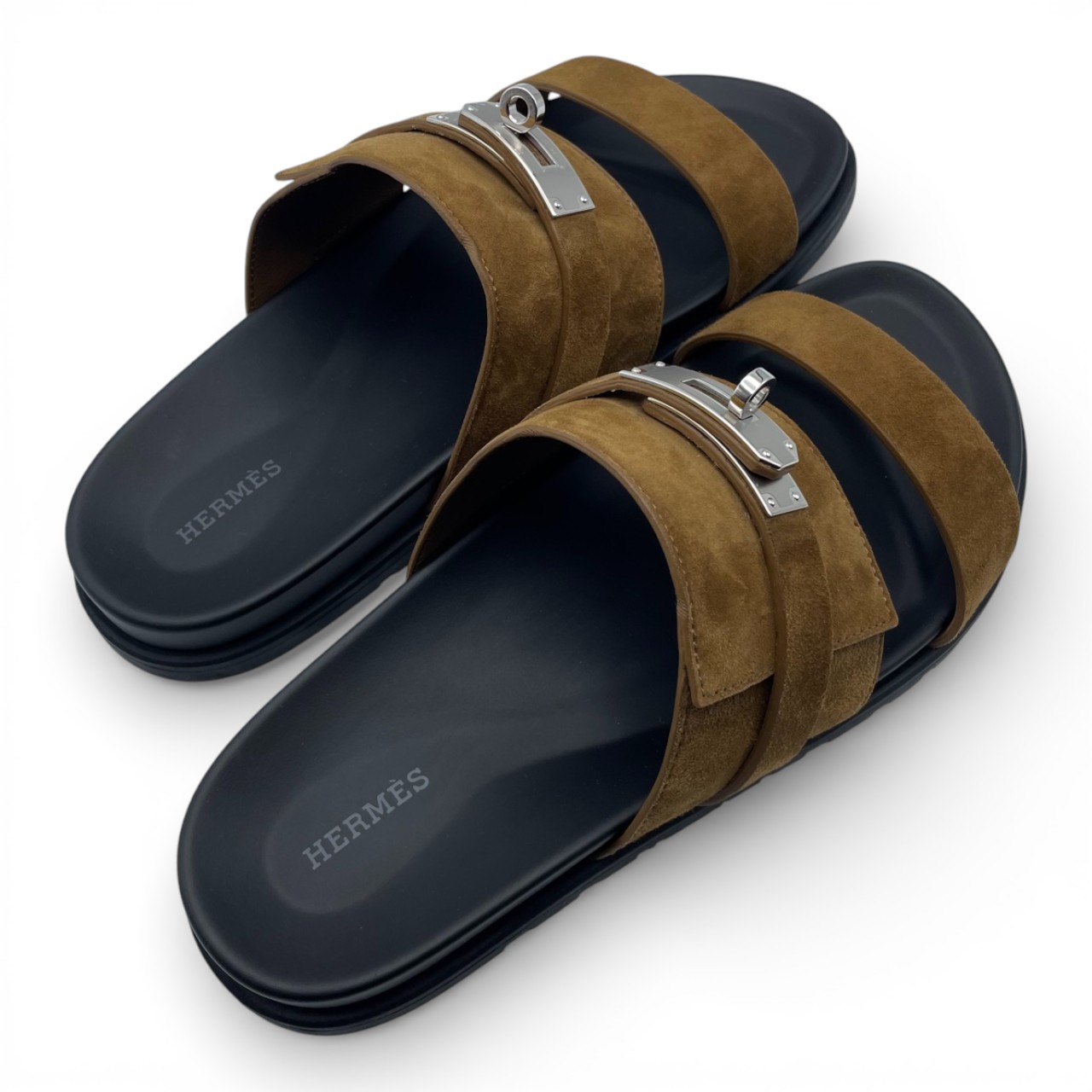 エルメス ジャクソン サンダル 42 ブラウン・フュメ シェーブル/ヴェロア 26cm