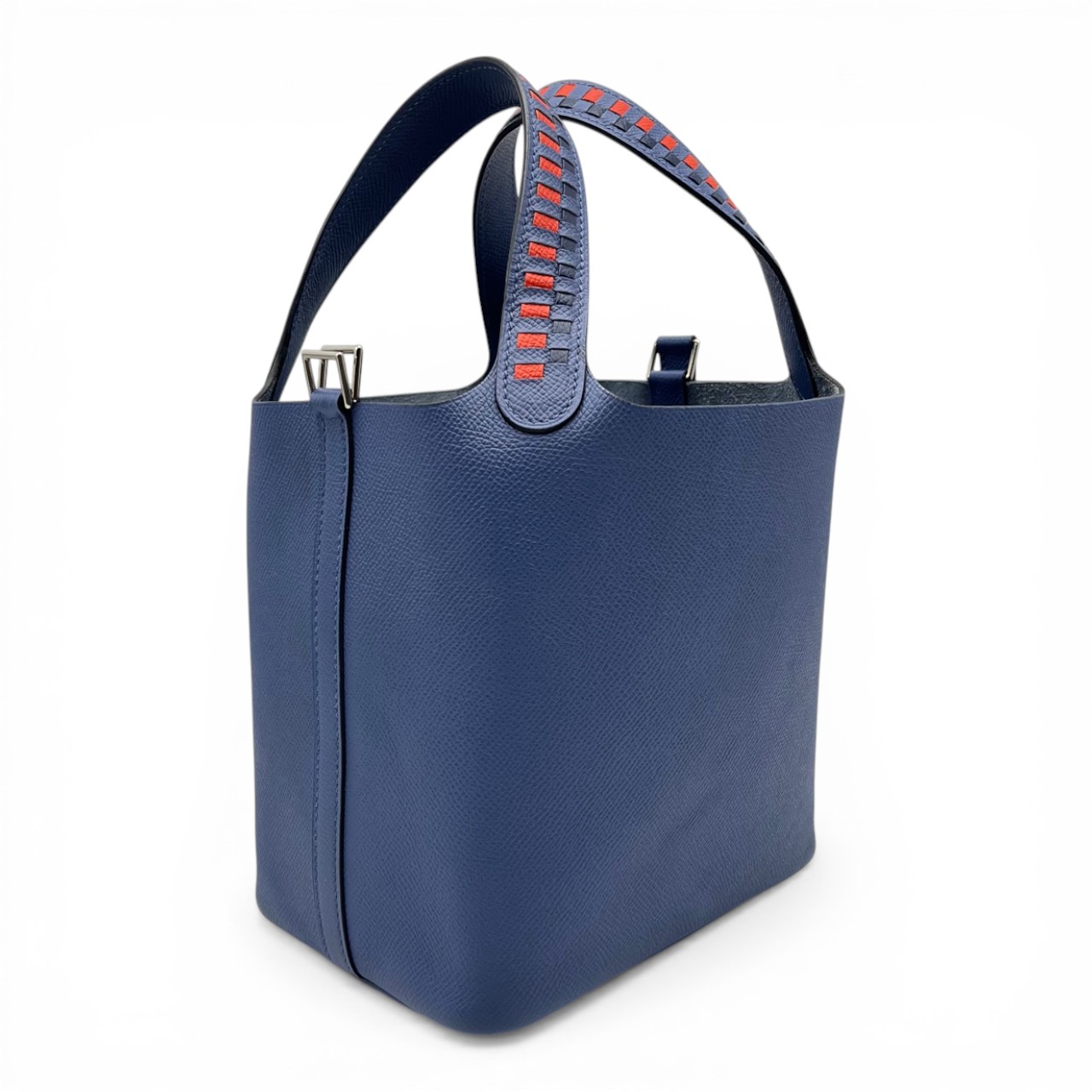 エルメス ピコタンロック トレサージュ PM ブルーブライトン/カプシーヌ/ブルーサフィール エプソン シルバー金具 C刻印