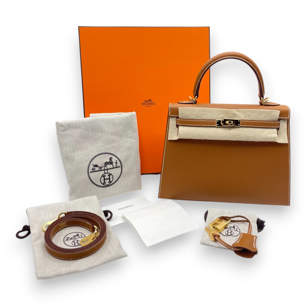 エルメス ケリー 25 ゴールド エプソン ゴールド金具 K刻印 - ブランド