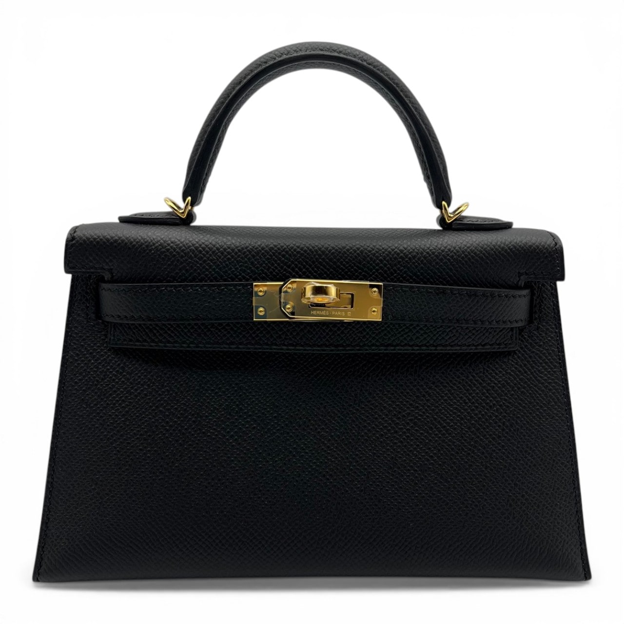 【現金特価】エルメス ミニケリー ノワール エプソン ゴールド金具 G刻印