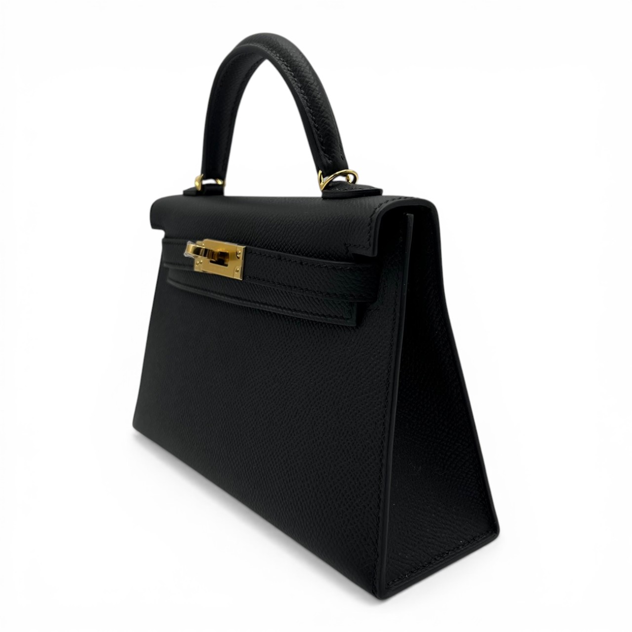 【現金特価】エルメス ミニケリー ノワール エプソン ゴールド金具 G刻印