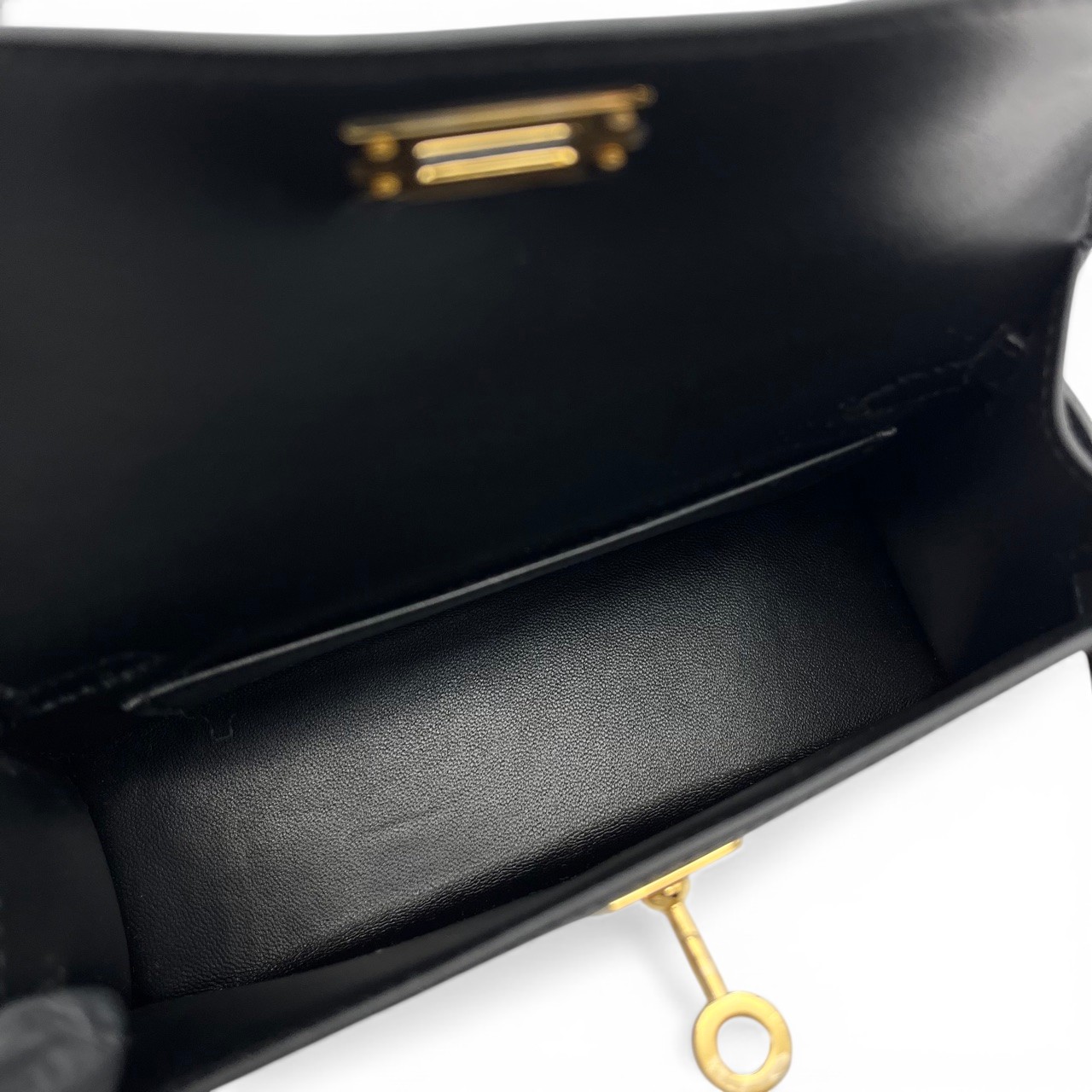 【現金特価】エルメス ミニケリー ノワール エプソン ゴールド金具 G刻印