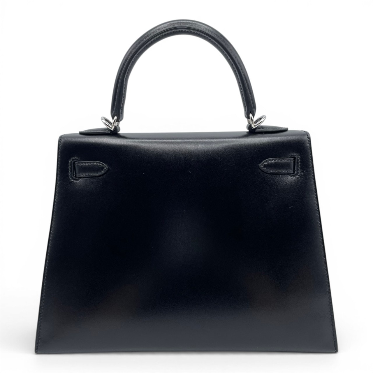 エルメス ケリー 25 ノワール ボックスカーフ シルバー金具 G刻印