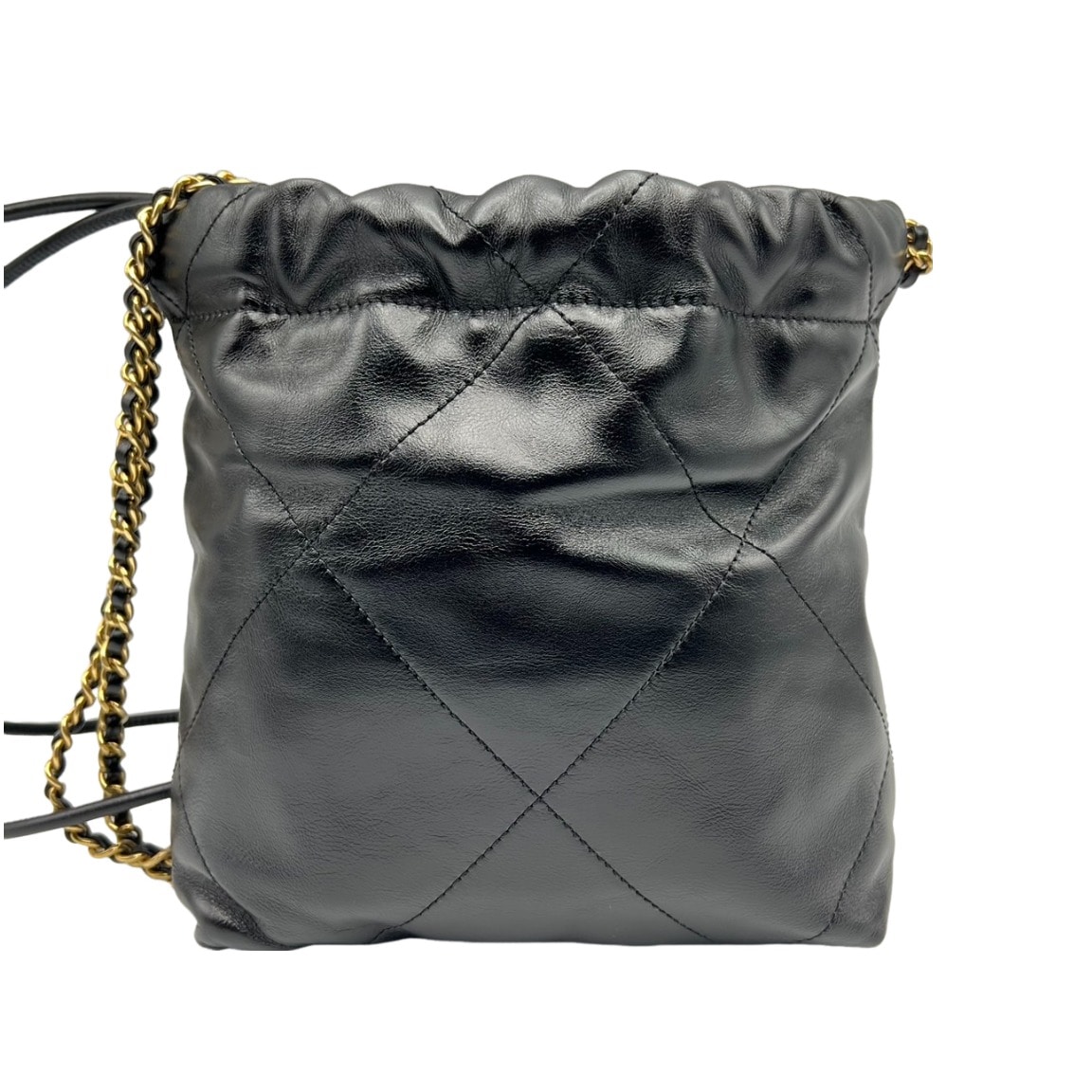 CHANEL シャネル22 チェーンショルダー ブラック カーフスキン