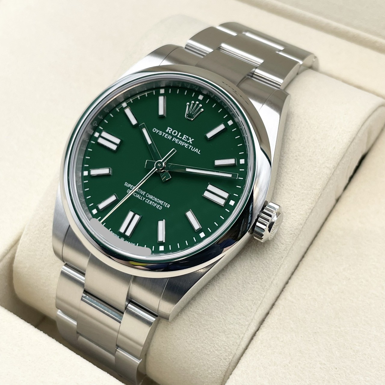 ロレックス オイスターパーペチュアル 134300 グリーン オイスターブレスレット 41mm