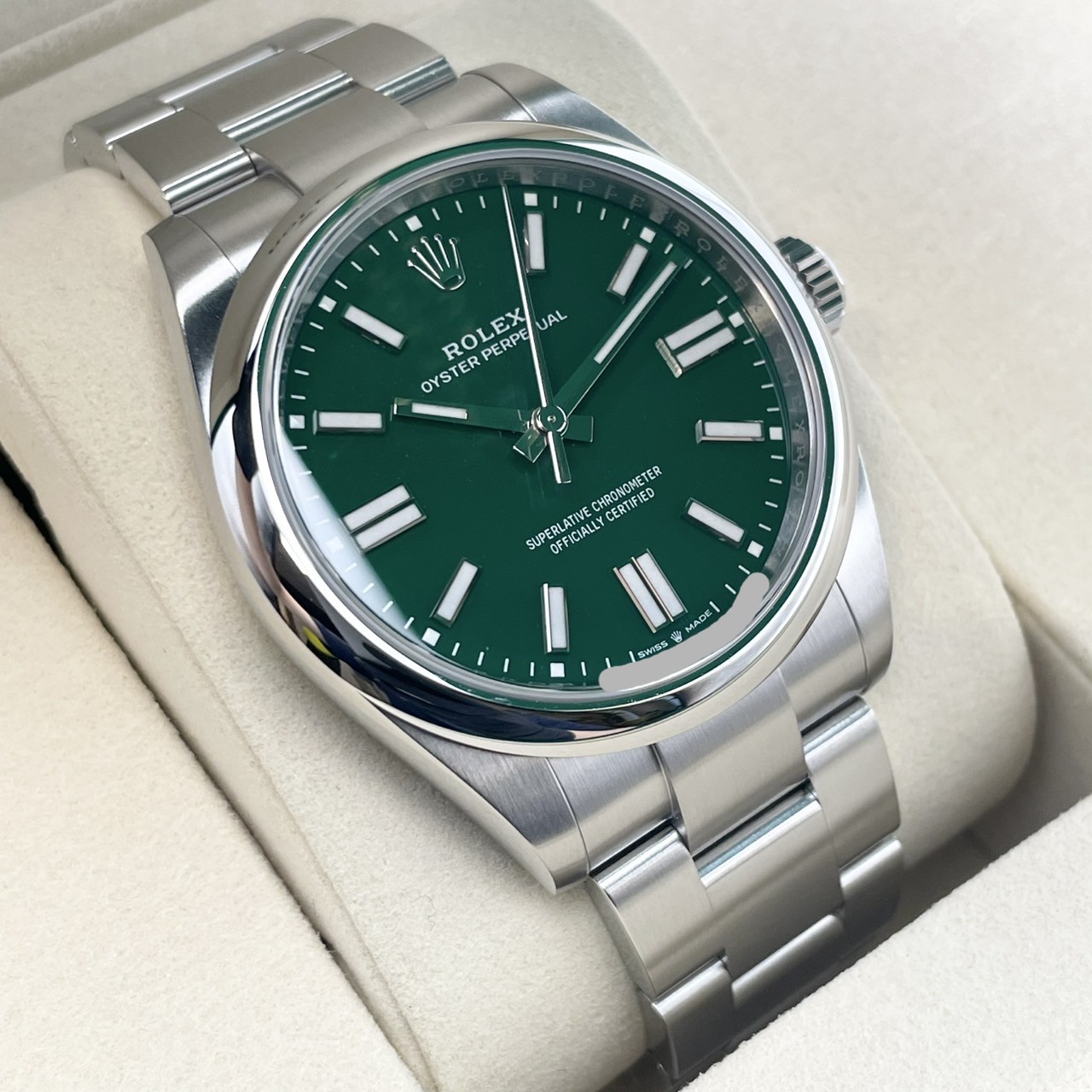 ロレックス オイスターパーペチュアル 134300 グリーン オイスターブレスレット 41mm