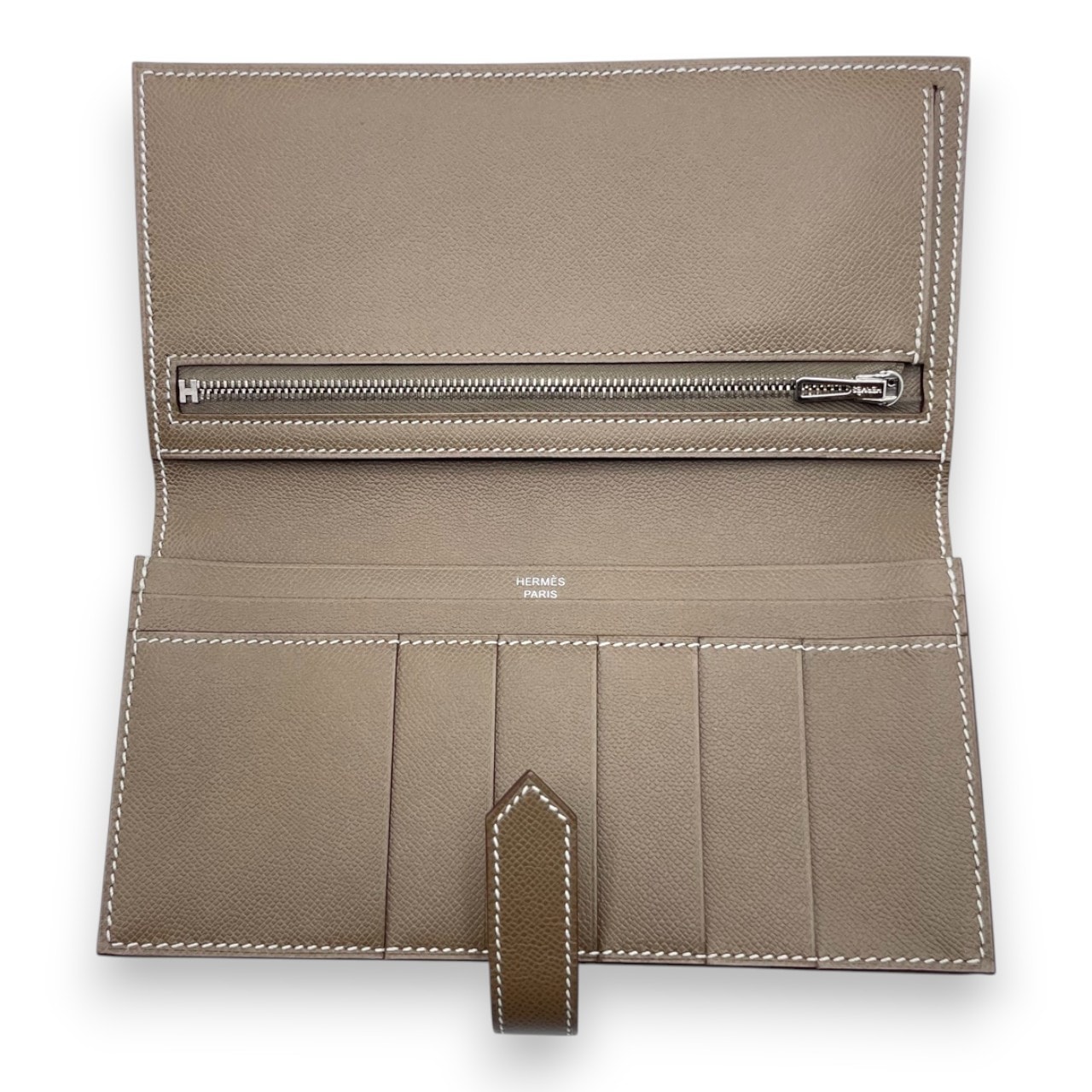 エルメス ベアンスフレ エトゥープ ヴォーマダム シルバー金具 K刻印