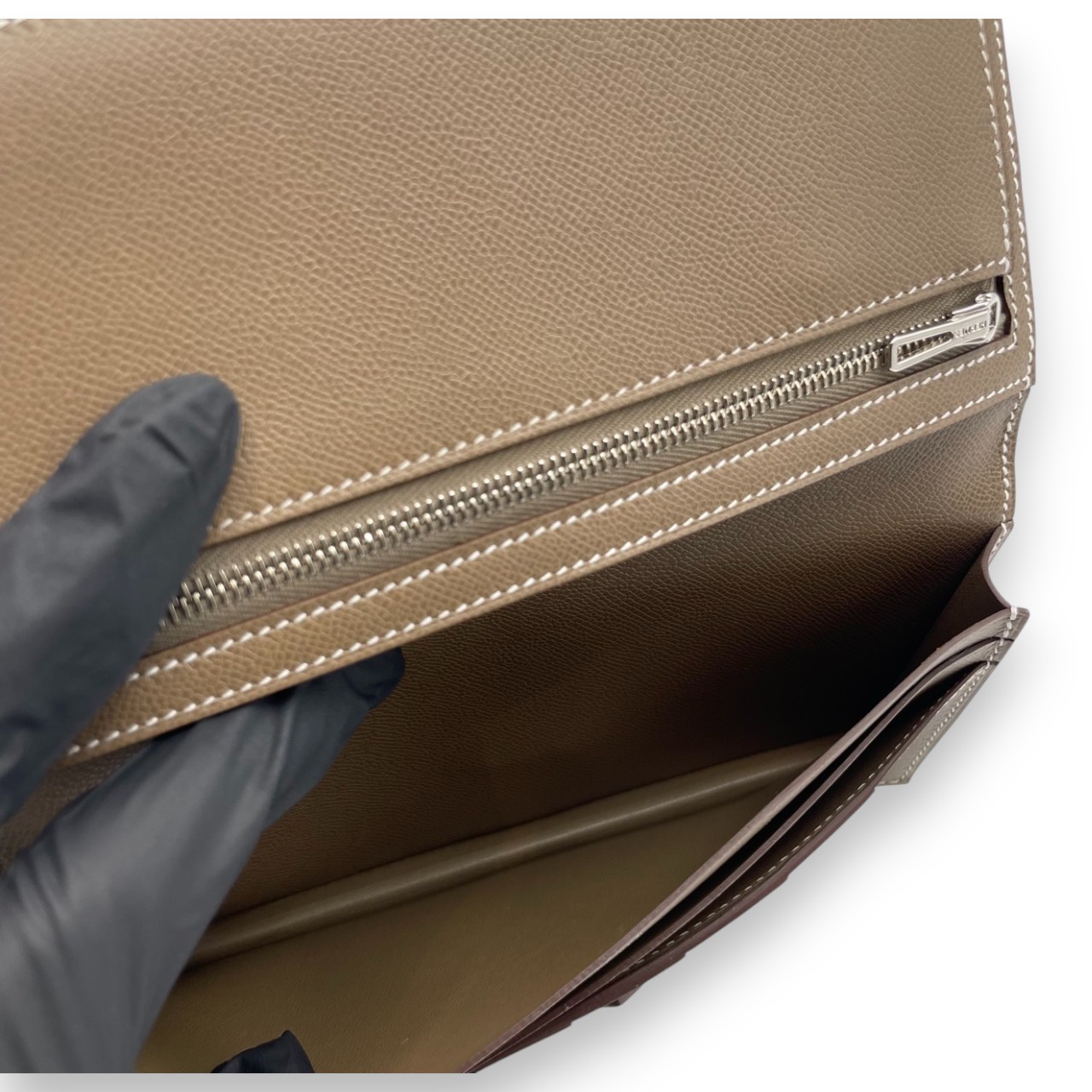 エルメス ベアンスフレ エトゥープ ヴォーマダム シルバー金具 K刻印