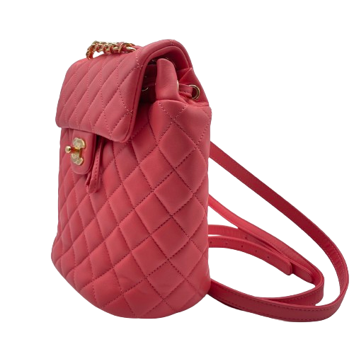 CHANEL シャネル バックパック W18 ピンク ラムスキン ゴールド金具