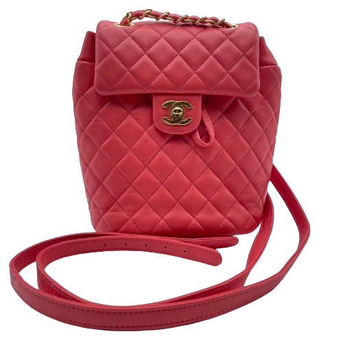 CHANEL シャネル バックパック W18 ピンク ラムスキン ゴールド金具