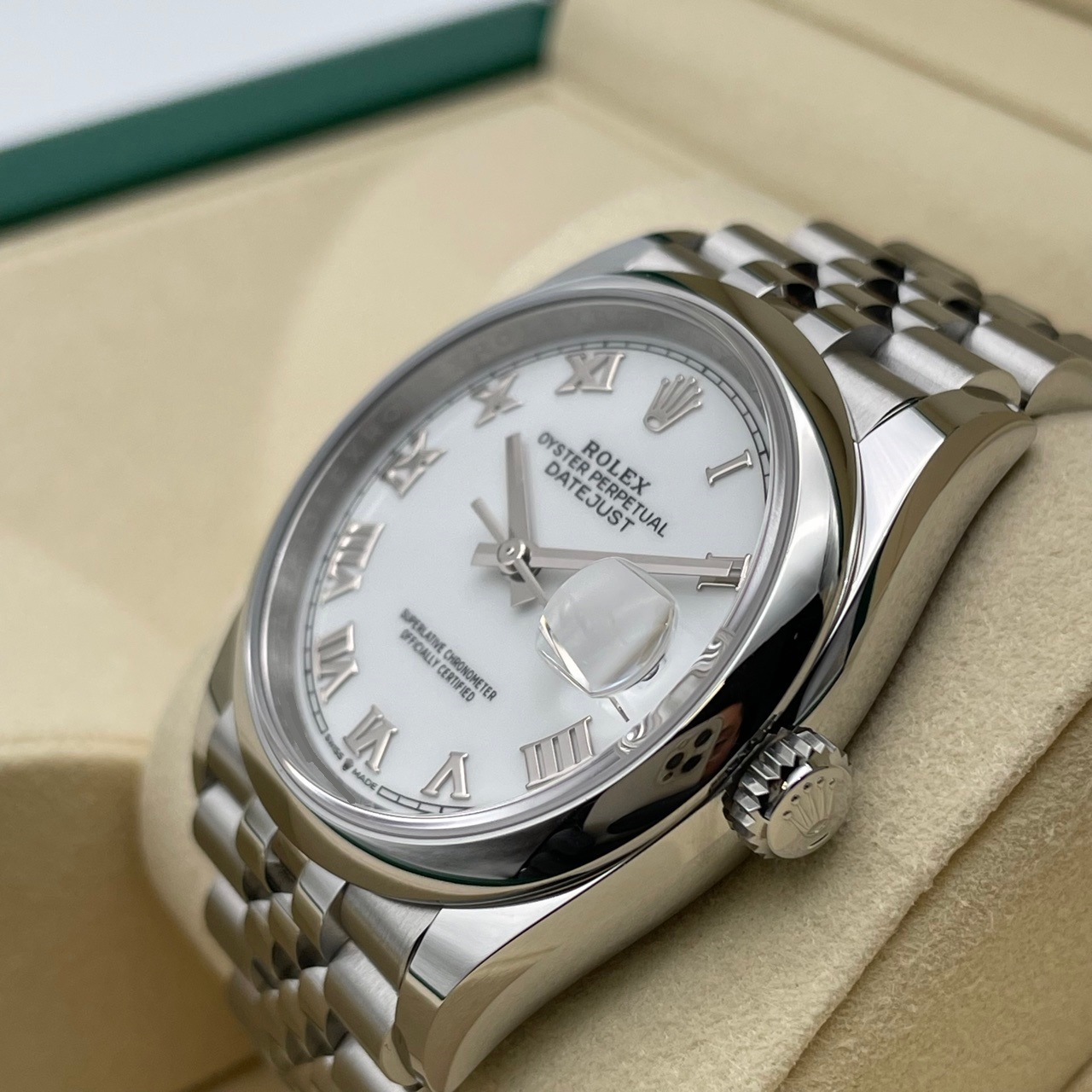 ロレックス デイトジャスト 126200 ホワイト ステンレスチール ジュビリーブレス 36mm