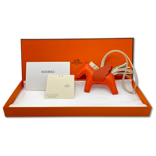エルメス ペガサスチャーム PM オレンジポピー/クレ/カーネリアン U刻印