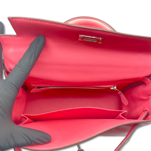 エルメス ケリー 25 ローズアザレ スイフト シルバー金具 B刻印