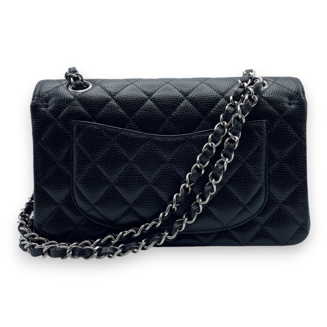 シャネル マトラッセ W23 ブラック キャビアスキン シルバー金具