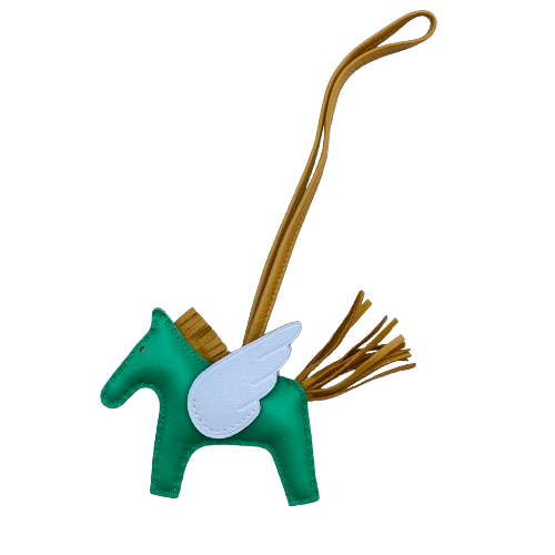 エルメス ロデオペガサスチャーム バッグチャーム ミント/セサミ/ブルーブリュム PM Z刻印