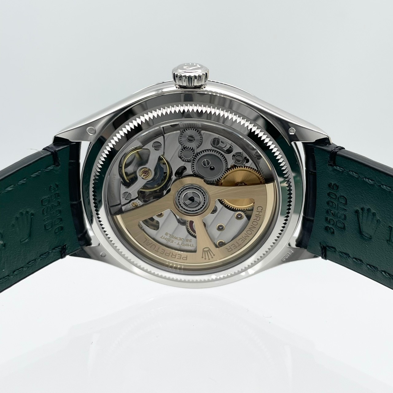 ロレックス 1908 52506 アイスブルー ブラックレザーベルト 39mm