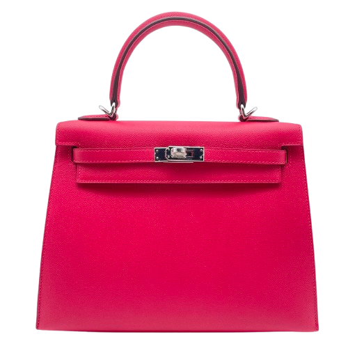 エルメス ケリー 25 ローズエクストリーム ボームダム シルバー金具 W