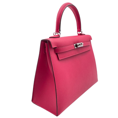 エルメス ケリー 25 ローズエクストリーム ボームダム シルバー金具 W