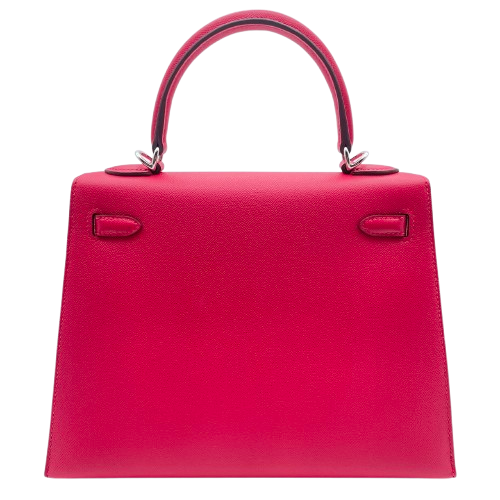 エルメス ケリー 25 ローズエクストリーム ボームダム シルバー金具 W