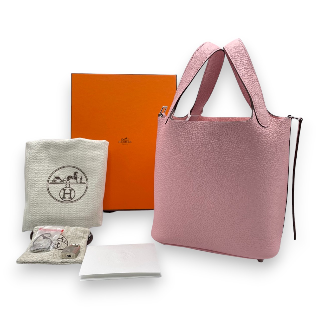 エルメス ピコタンロック PM ローズサクラ トリヨンクレマンス シルバー金具 W刻印