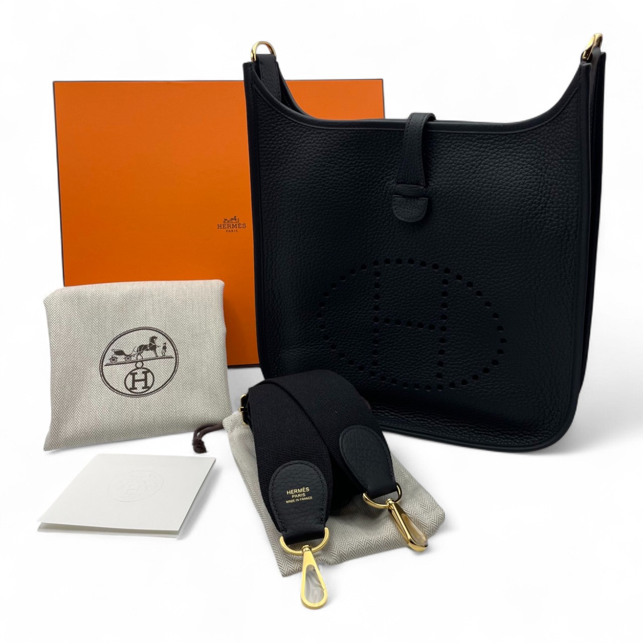 エルメス エヴリン PM ノワール トリヨンクレマンス ゴールド金具 K