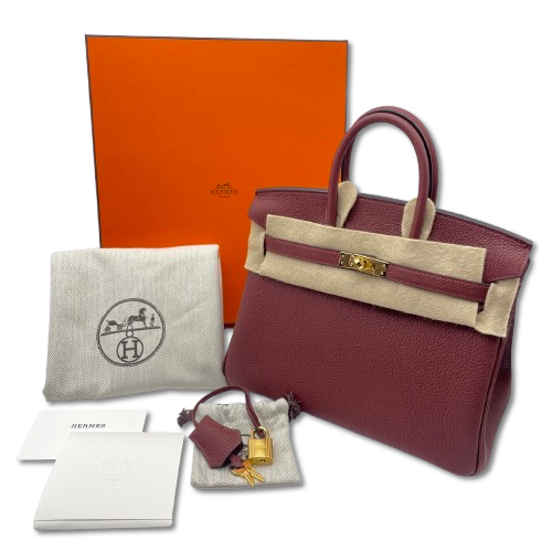 エルメス バーキン 25 ルージュアッシュ トゴ ゴールド金具 K刻印