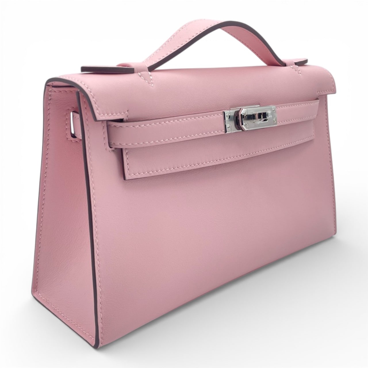 【現金特価】エルメス ポシェットケリー 22 ローズサクラ スイフト シルバー金具 K刻印