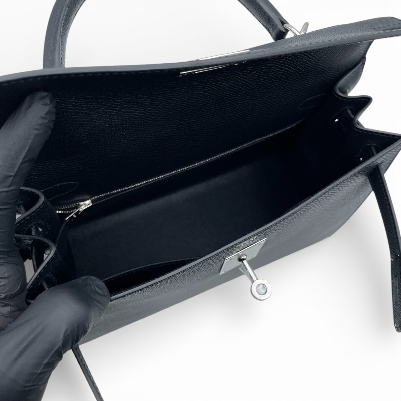 エルメス ケリー 28 ノワール エプソン シルバー金具 K刻印