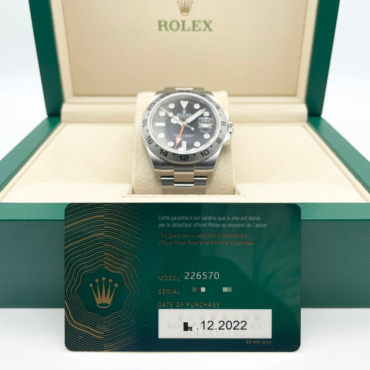 ロレックス エクスプローラーII 226570 ブラック オイスターブレス 42mm