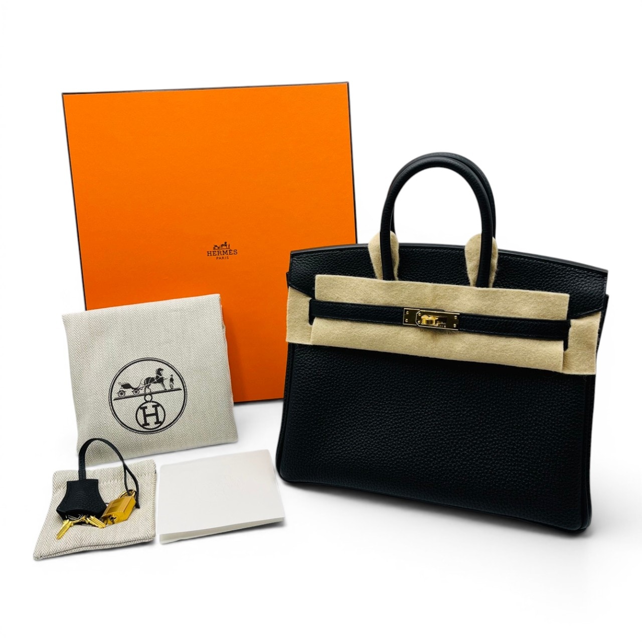 エルメス バーキン 25 ノワール トゴ ゴールド金具 G刻印 - ブランド品