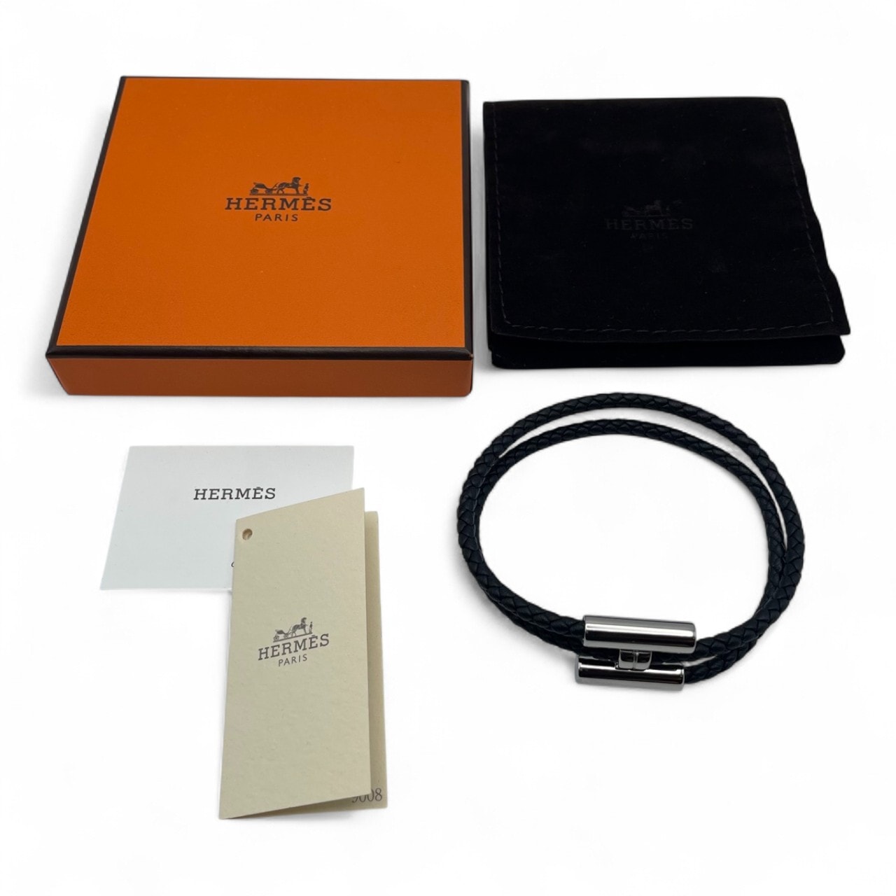 エルメス レザーブレスレット トゥルニ トレッセ T5(18.5cm