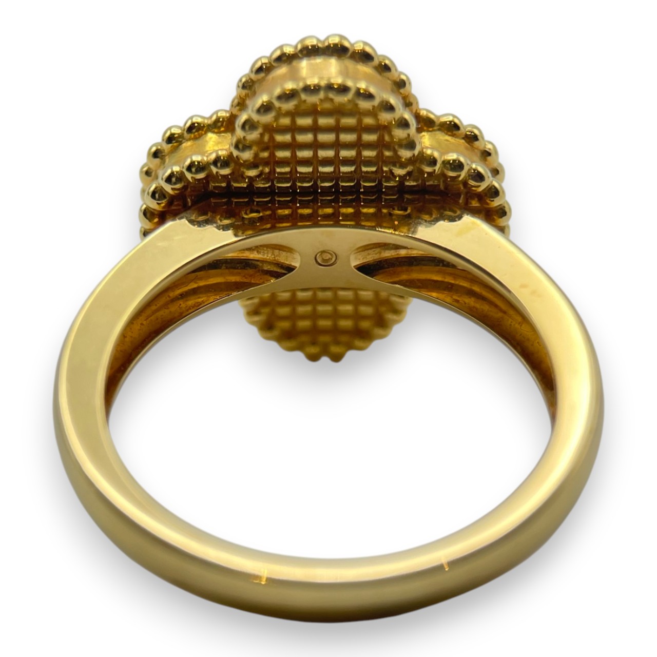 ヴァンクリーフ＆アーペル ヴィンテージ アルハンブラ リング VCARA41152 マザーオブパール ダイヤモンド イエローゴールド 12号 