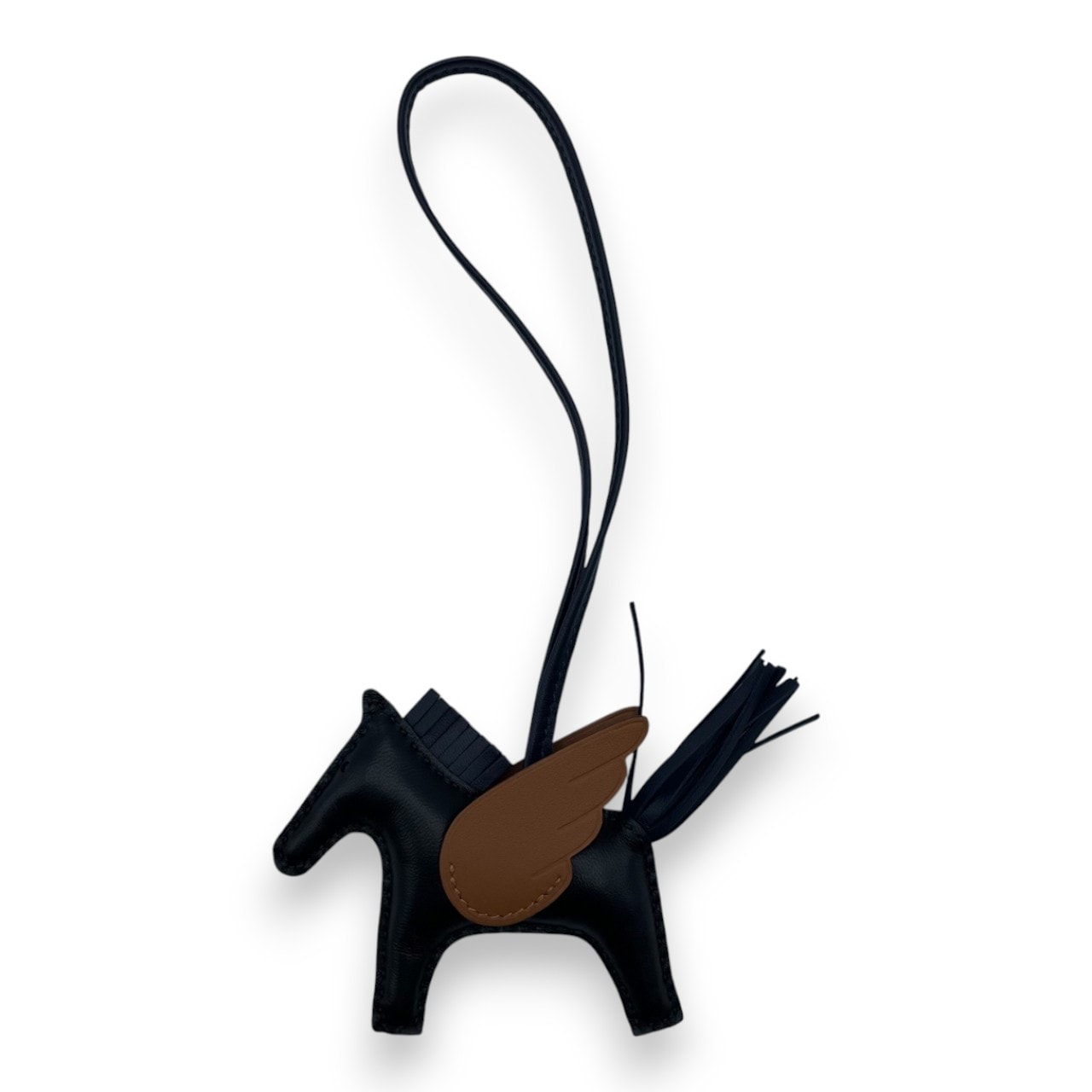 【心斎橋店】 エルメス バッグチャーム チャーム　ペガサスPM W刻印 エルメス ペガサスチャーム PM ノワール/ゴールド/ブルーニュイ W刻印