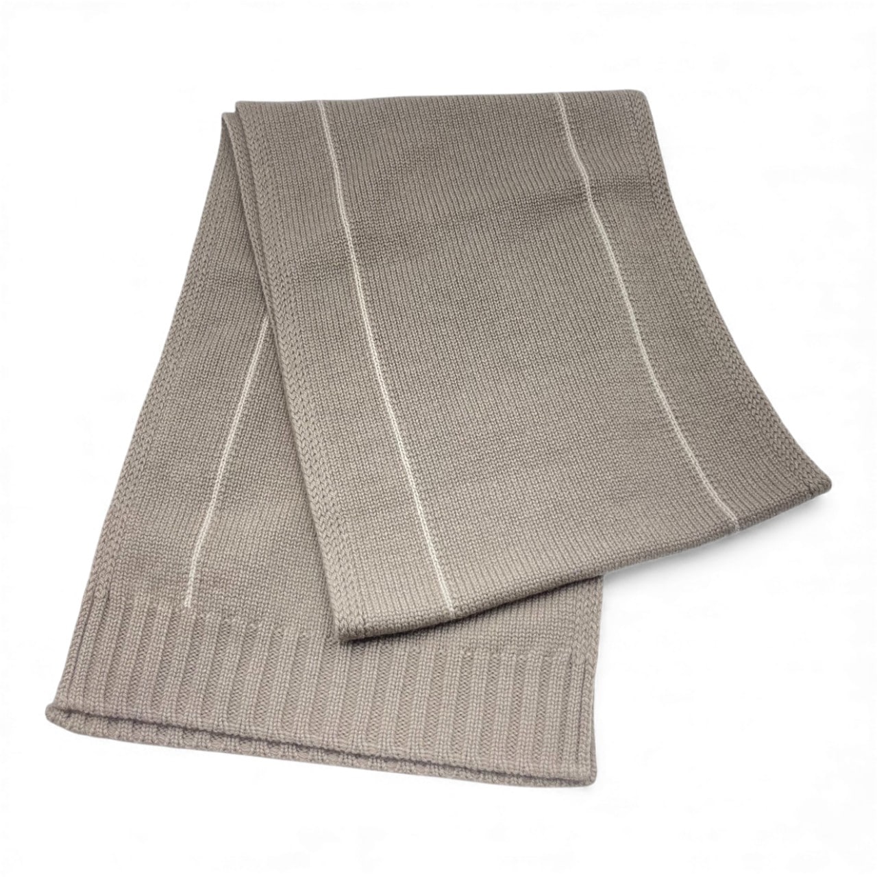 エルメス ニットマフラー マイヨン・トラセ 30×180 ベージュ カシミヤ