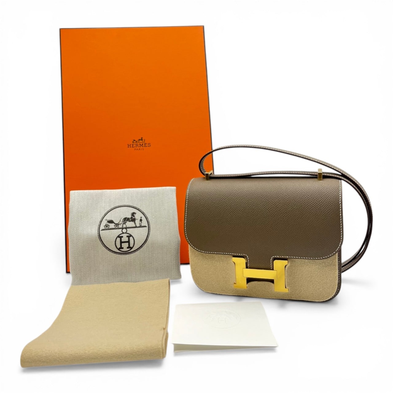 【新品未使用】HERMES コンスタンスミニ エトゥープ ゴールド金具 K刻印 エルメス コンスタンスミニ 18 エトゥープ エプソン ゴールド金具 K
